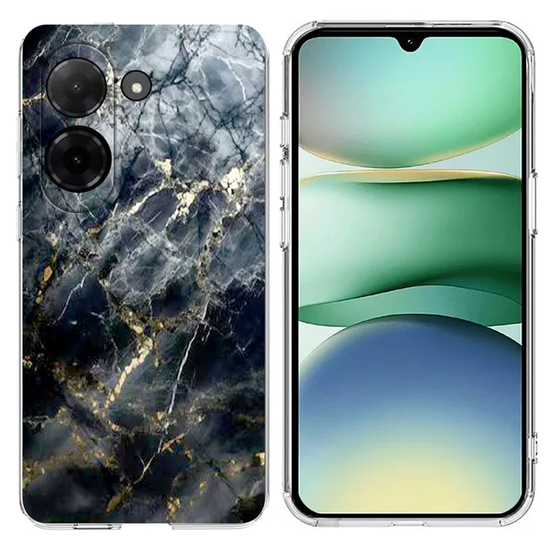 Soft TPU Case for Xiaomi Redmi A5 NFC (EU) (173.45mm) Marble Pattern Printing Phone Cover - White-Cellmalls