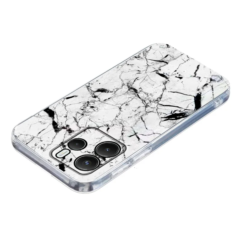 For Xiaomi Redmi Note 14 4G (164.84mm) Case Marble Pattern Printing Soft TPU Phone Cover - White-Cellmalls