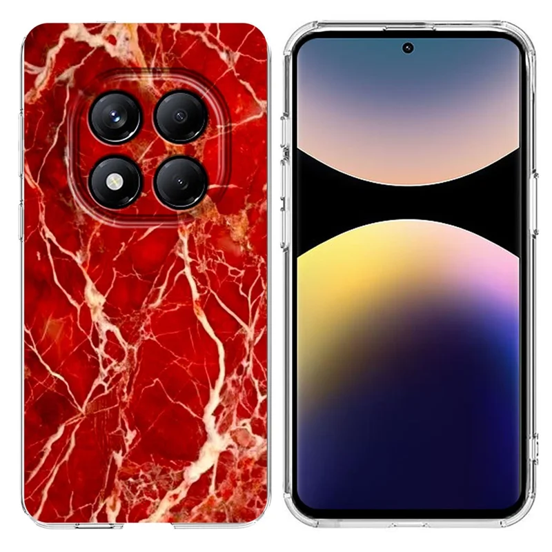 Soft TPU Case for Xiaomi Redmi Note 14 Pro 4G / 14 Pro 5G Marble Pattern Printing Phone Cover - White-Cellmalls