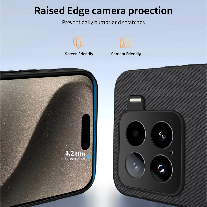 For Xiaomi 15 Pro Magnetic Case WANLONFENG TQ1 Series Carbon Fiber Texture PC TPU Phone Cover with 2Pcs Screen Films - Black-Cellmalls