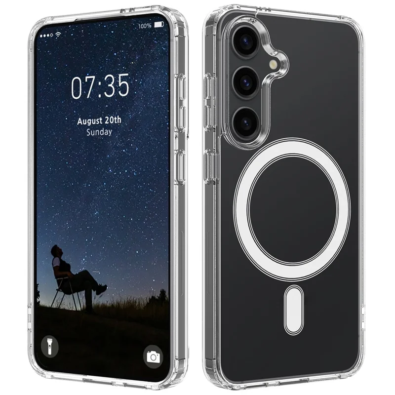 For Samsung Galaxy S25 Clear Case TPU+Acrylic Magnetic Phone Cover Compatible with MagSafe-Cellmalls