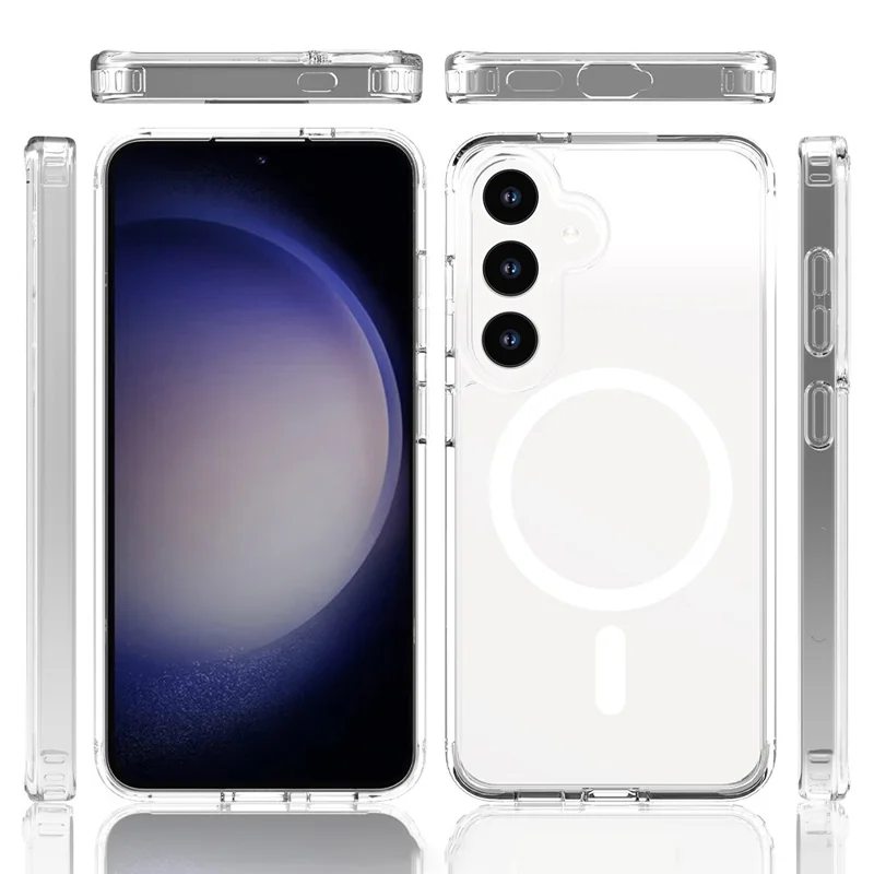 For Samsung Galaxy S24 Magnetic Case Compatible with MagSafe Acrylic+TPU Cover-Cellmalls
