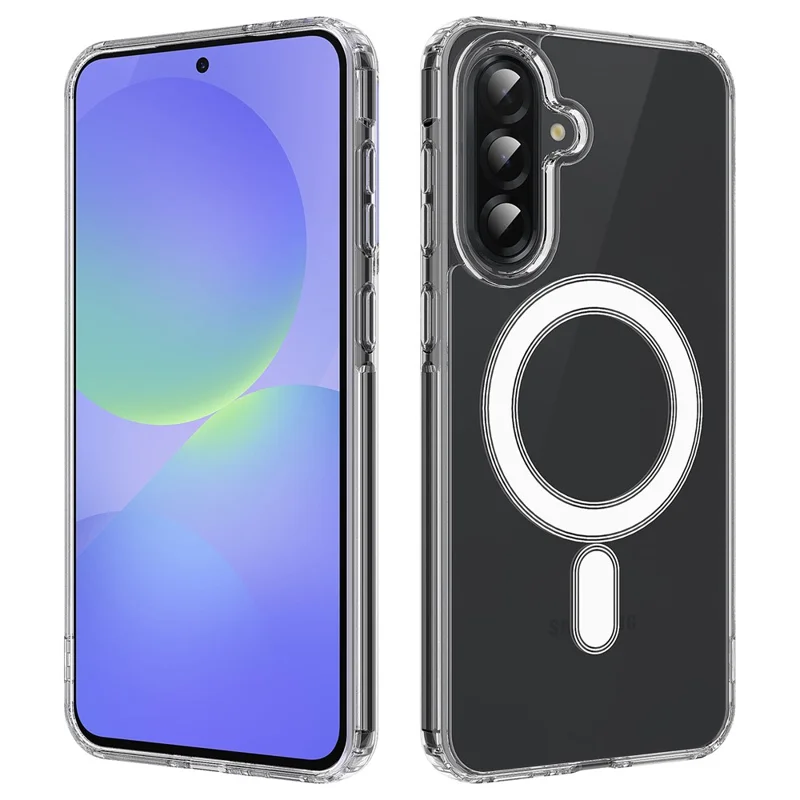 For Samsung Galaxy A36 5G Clear Phone Case Compatible with MagSafe TPU+Acrylic Back Cover - Clear-Cellmalls