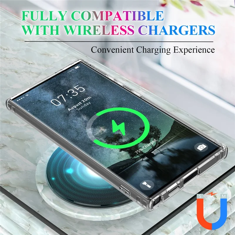 For Samsung Galaxy S25 Ultra Clear Case TPU+Acrylic Magnetic Phone Cover Compatible with MagSafe-Cellmalls