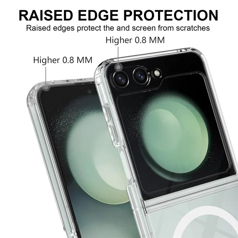 For Samsung Galaxy Z Flip7 FE 5G / Z Flip6 5G Case Compatible with MagSafe TPU+Acrylic Transparent Cover-Cellmalls