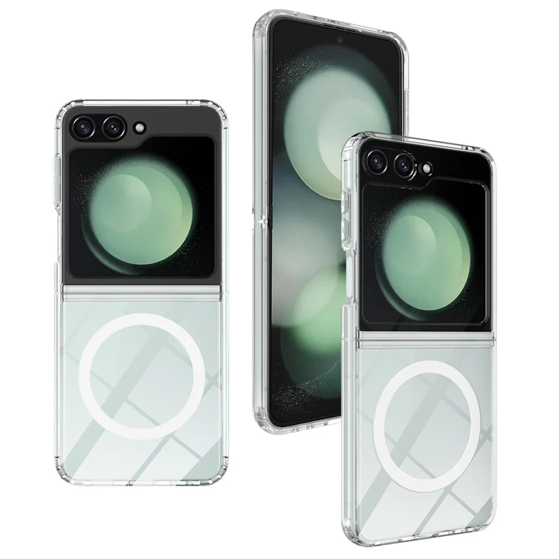 For Samsung Galaxy Z Flip7 FE 5G / Z Flip6 5G Case Compatible with MagSafe TPU+Acrylic Transparent Cover-Cellmalls