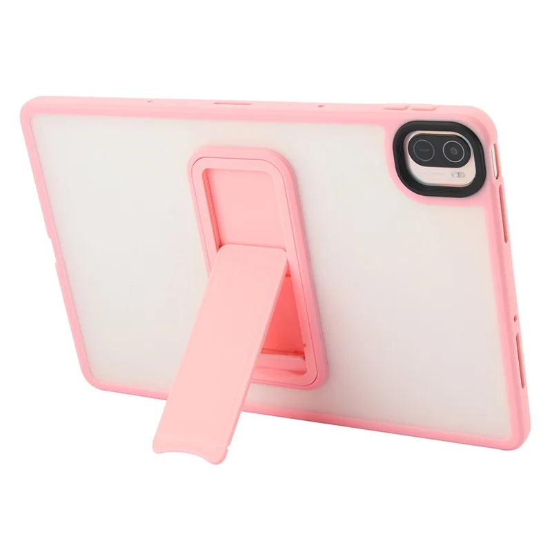 For Xiaomi Pad 5 / Pad 5 Pro Case with Kickstand TPU + PC Skin-Touch Tablet Cover - Pink-Cellmalls