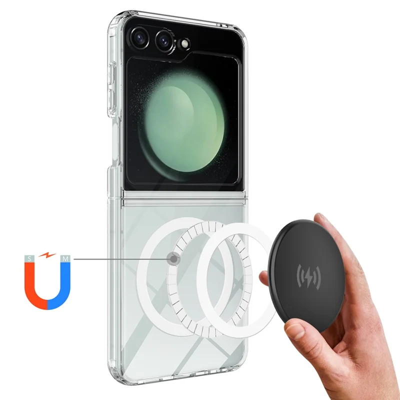 For Samsung Galaxy Z Flip7 FE 5G / Z Flip6 5G Case Compatible with MagSafe TPU+Acrylic Transparent Cover-Cellmalls