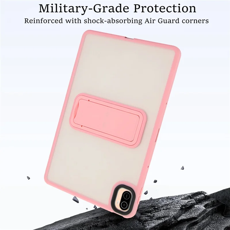 For Xiaomi Pad 5 / Pad 5 Pro Case with Kickstand TPU + PC Skin-Touch Tablet Cover - Pink-Cellmalls