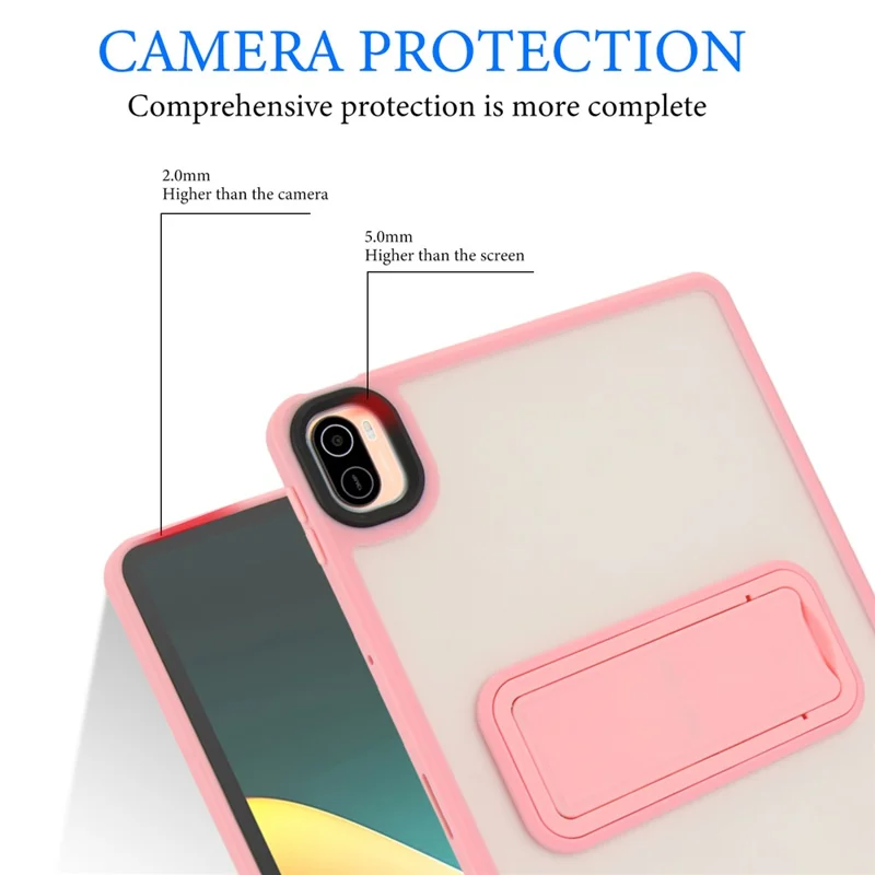 For Xiaomi Pad 5 / Pad 5 Pro Case with Kickstand TPU + PC Skin-Touch Tablet Cover - Pink-Cellmalls
