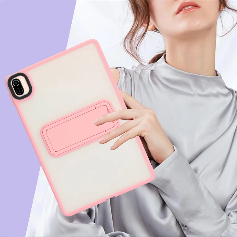 For Xiaomi Pad 5 / Pad 5 Pro Case with Kickstand TPU + PC Skin-Touch Tablet Cover - Pink-Cellmalls