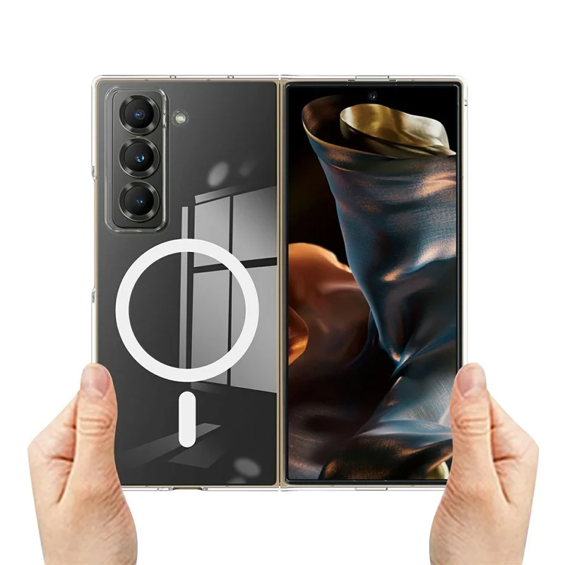 For Samsung Galaxy Z Fold Special Clear Phone Case Compatible with MagSafe TPU + Acrylic Back Cover-Cellmalls