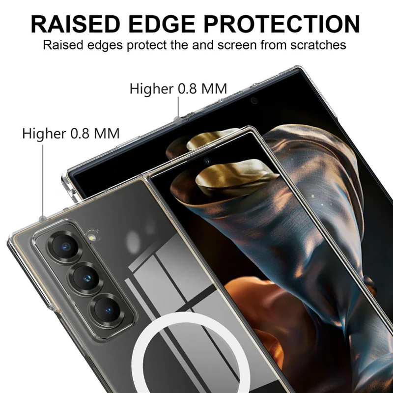 For Samsung Galaxy Z Fold Special Clear Phone Case Compatible with MagSafe TPU + Acrylic Back Cover-Cellmalls