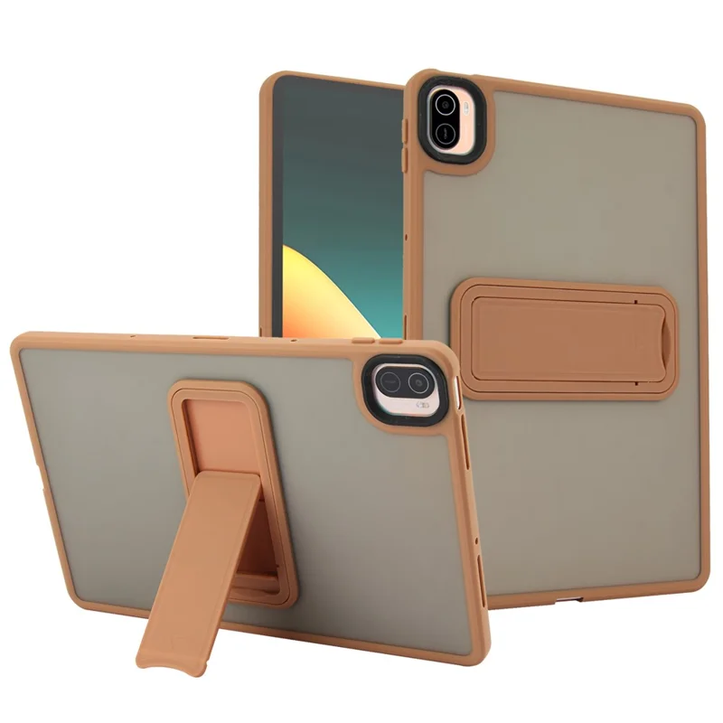 For Xiaomi Pad 5 / Pad 5 Pro Case with Kickstand TPU + PC Skin-Touch Tablet Cover - Pink-Cellmalls