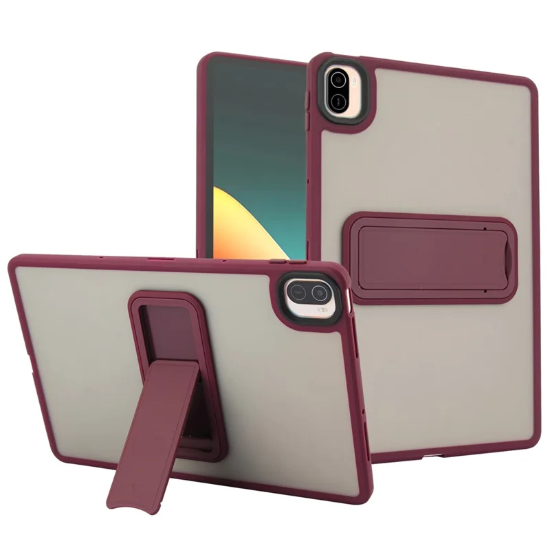 For Xiaomi Pad 5 / Pad 5 Pro Case with Kickstand TPU + PC Skin-Touch Tablet Cover - Pink-Cellmalls