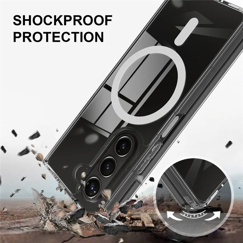 For Samsung Galaxy Z Fold6 5G Case Compatible with MagSafe TPU+Acrylic Shockproof Phone Cover-Cellmalls