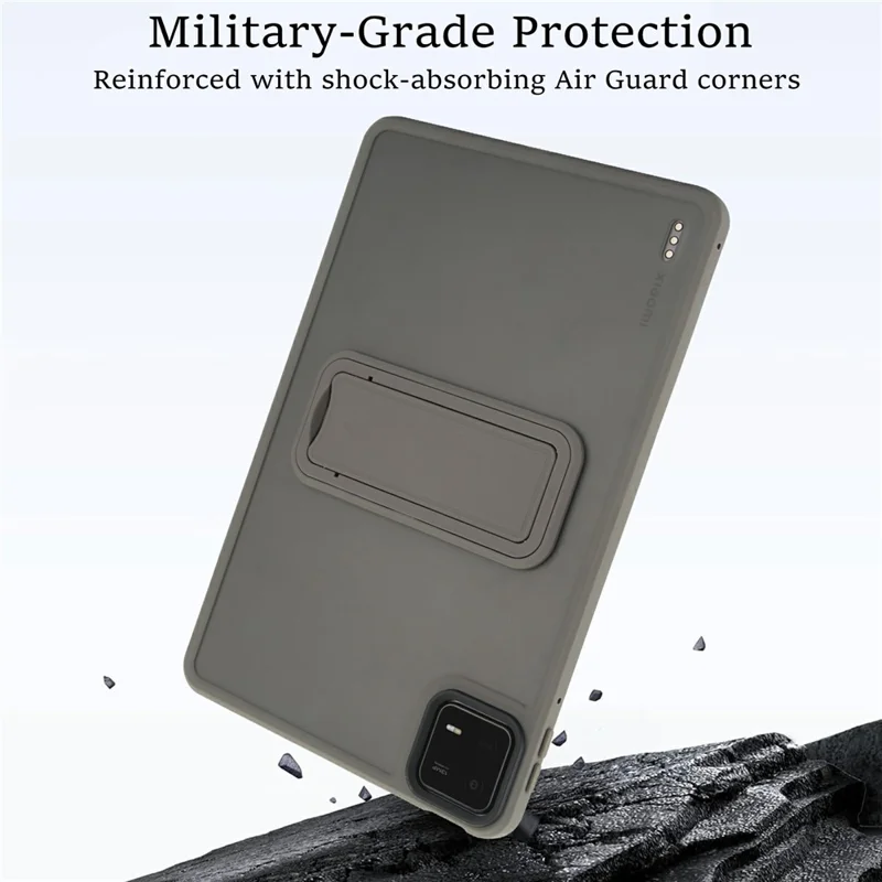 For Xiaomi Pad 6 / Pad 6 Pro Case with Kickstand TPU + PC Skin-Touch Tablet Cover - Grey-Cellmalls