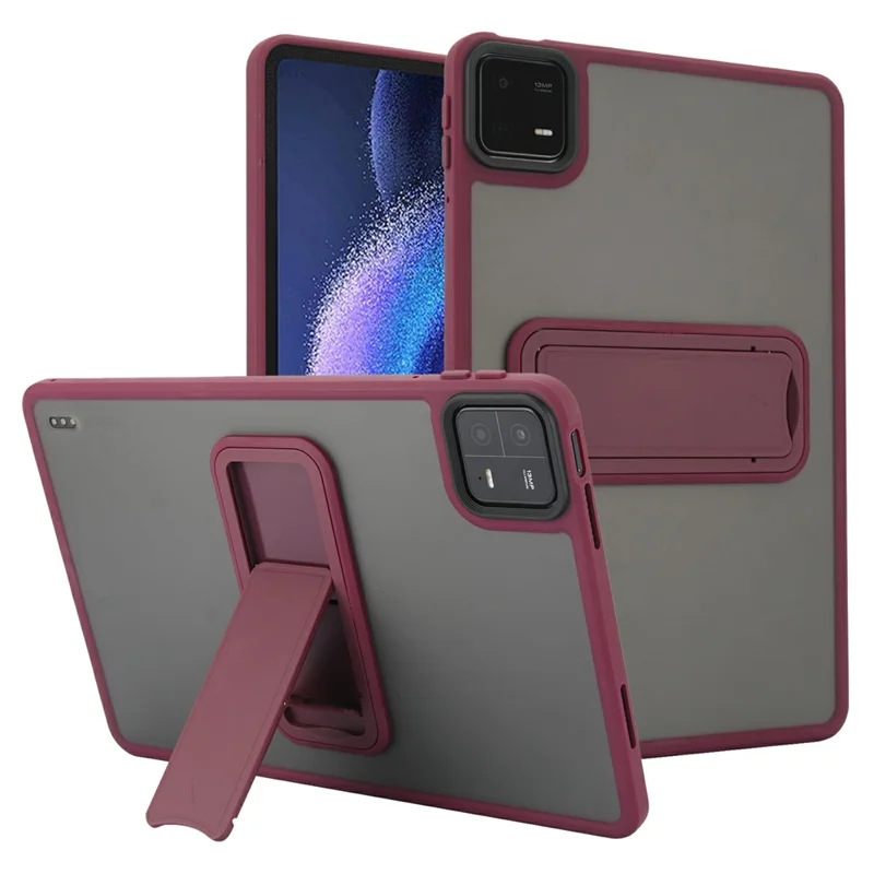 For Xiaomi Pad 6 / Pad 6 Pro Case with Kickstand TPU + PC Skin-Touch Tablet Cover - Grey-Cellmalls