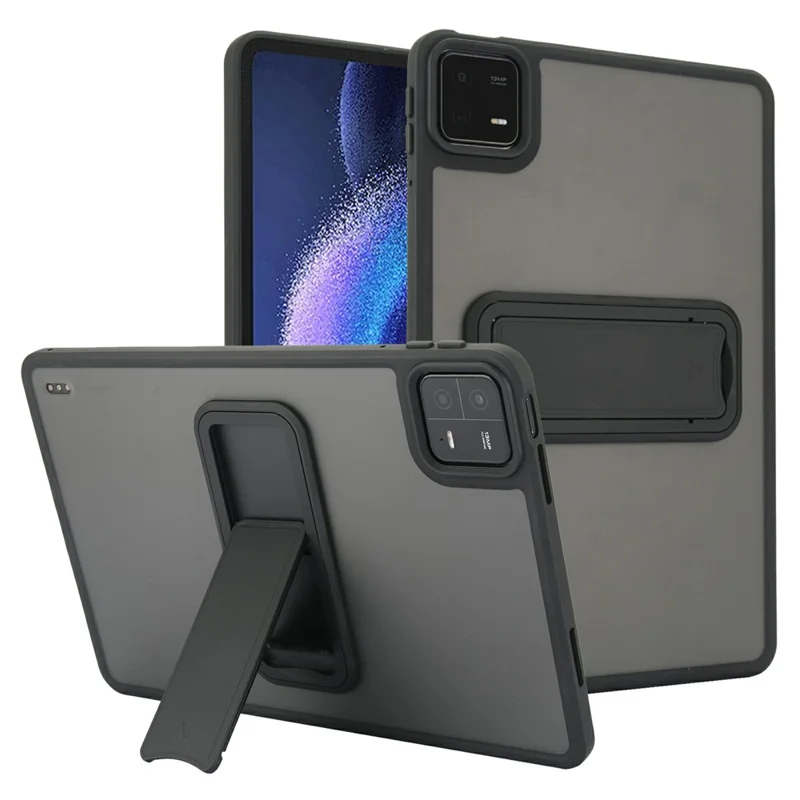 For Xiaomi Pad 6 / Pad 6 Pro Case with Kickstand TPU + PC Skin-Touch Tablet Cover - Grey-Cellmalls