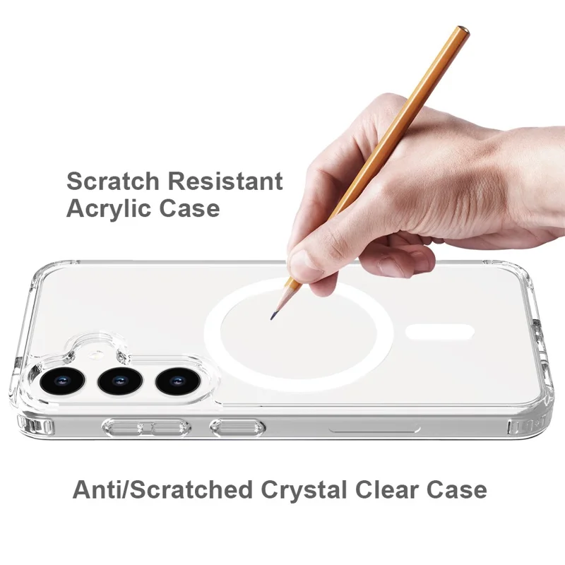 For Samsung Galaxy S24+ Case Acrylic+TPU Clear Phone Cover Compatible with MagSafe-Cellmalls