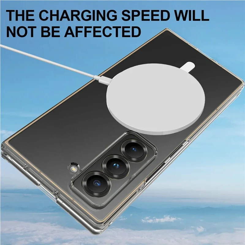 For Samsung Galaxy Z Fold Special Clear Phone Case Compatible with MagSafe TPU + Acrylic Back Cover-Cellmalls