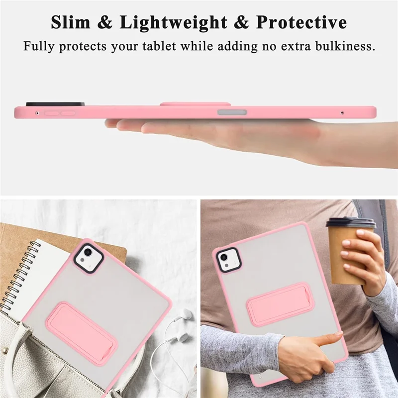 For Xiaomi Pad 7S Pro 12.5 Case with Kickstand TPU + PC Skin-Touch Tablet Cover - Pink-Cellmalls
