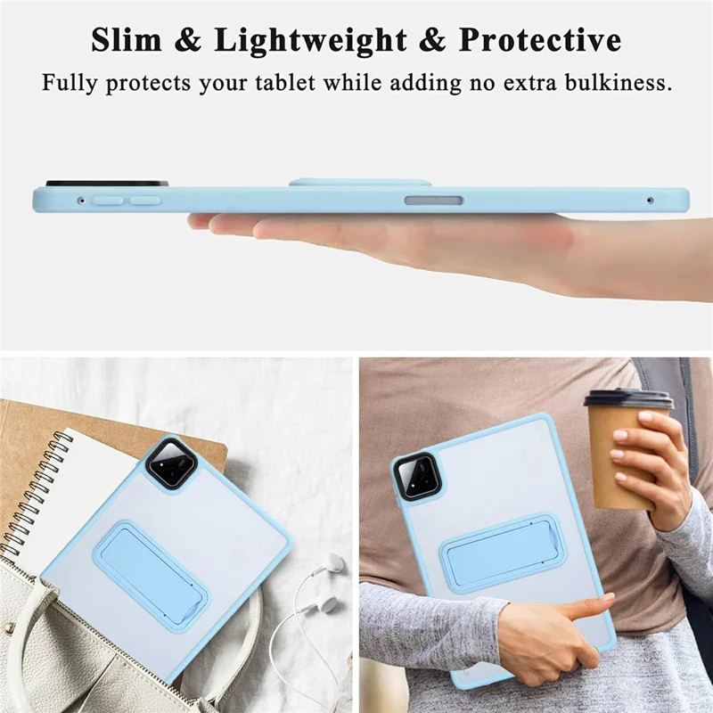 For Xiaomi Pad 7 / Pad 7 Pro Case with Kickstand TPU + PC Skin-Touch Tablet Cover - Baby Blue-Cellmalls