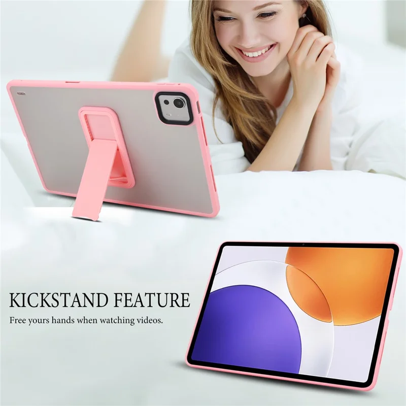 For Xiaomi Pad 7S Pro 12.5 Case with Kickstand TPU + PC Skin-Touch Tablet Cover - Pink-Cellmalls