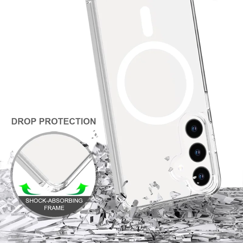For Samsung Galaxy S24+ Case Acrylic+TPU Clear Phone Cover Compatible with MagSafe-Cellmalls