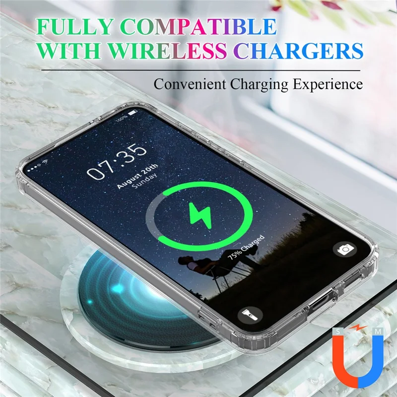 For Samsung Galaxy S25 Clear Case TPU+Acrylic Magnetic Phone Cover Compatible with MagSafe-Cellmalls
