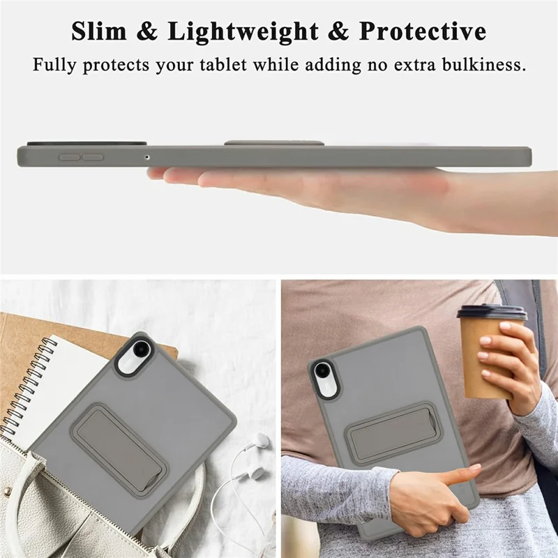 For Xiaomi Redmi Pad 2 / Pad SE 11 2025 Case with Kickstand TPU + PC Skin-Touch Tablet Cover - Grey-Cellmalls
