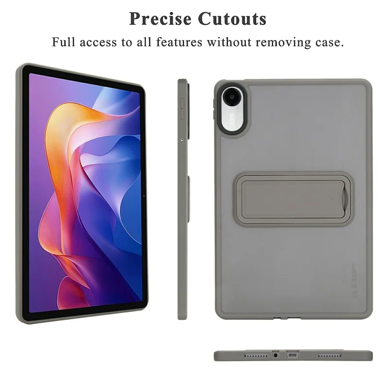 For Xiaomi Redmi Pad 2 / Pad SE 11 2025 Case with Kickstand TPU + PC Skin-Touch Tablet Cover - Grey-Cellmalls