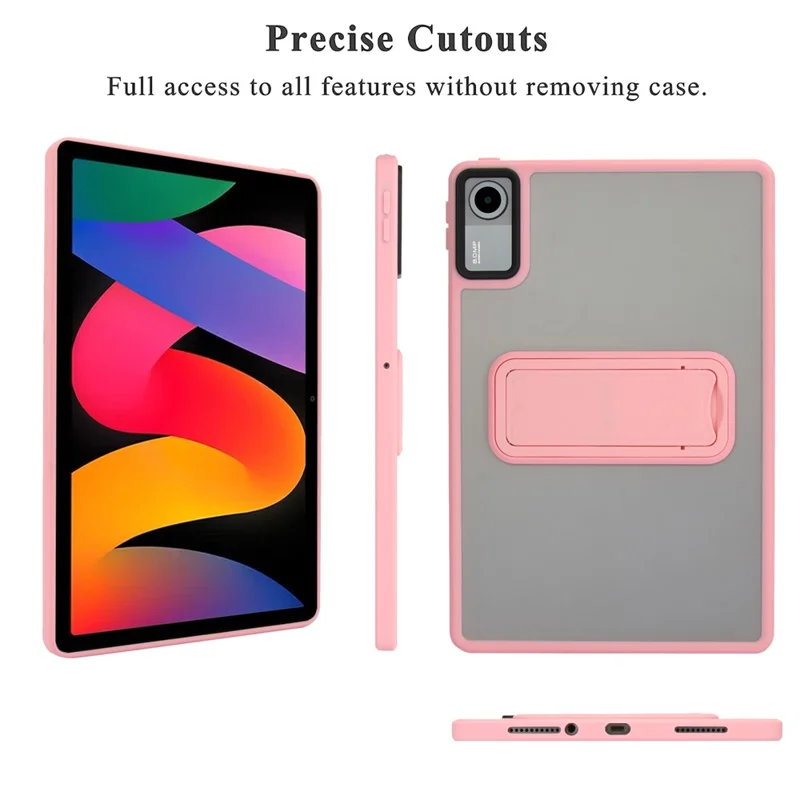 For Xiaomi Redmi Pad SE Case with Kickstand TPU + PC Skin-Touch Tablet Cover - Pink-Cellmalls