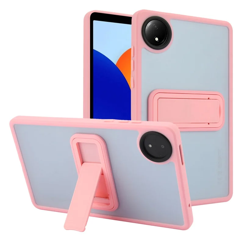 For Xiaomi Redmi Pad SE 4G 8.7 inch Case with Kickstand TPU + PC Skin-Touch Tablet Cover - Pink-Cellmalls