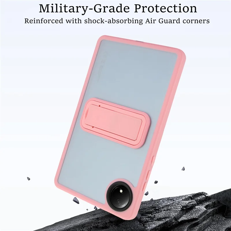 For Xiaomi Redmi Pad SE 4G 8.7 inch Case with Kickstand TPU + PC Skin-Touch Tablet Cover - Pink-Cellmalls