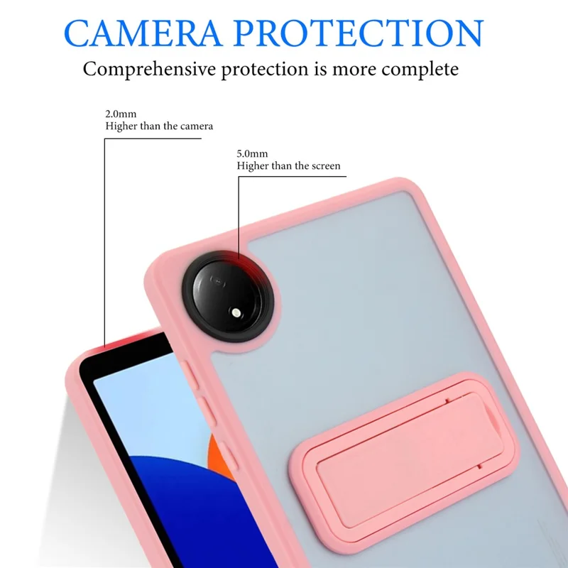 For Xiaomi Redmi Pad SE 4G 8.7 inch Case with Kickstand TPU + PC Skin-Touch Tablet Cover - Pink-Cellmalls