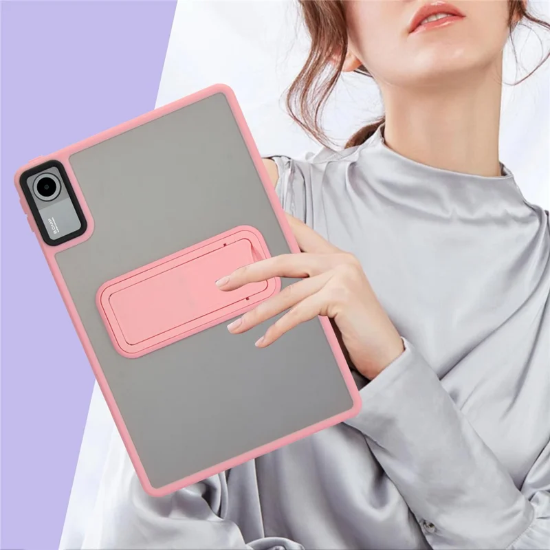 For Xiaomi Redmi Pad SE Case with Kickstand TPU + PC Skin-Touch Tablet Cover - Pink-Cellmalls