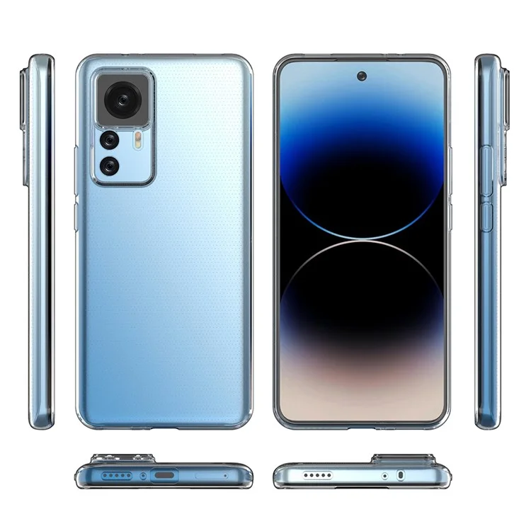 HD Transparent Phone Cover for Xiaomi 12T 5G / Redmi K50 Ultra 5G, Ultra Slim Drop Protection Soft TPU Phone Back Case-Cellmalls