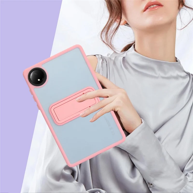 For Xiaomi Redmi Pad SE 4G 8.7 inch Case with Kickstand TPU + PC Skin-Touch Tablet Cover - Pink-Cellmalls