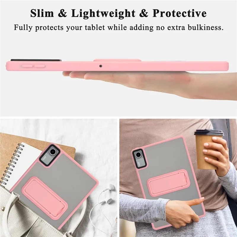 For Xiaomi Redmi Pad SE Case with Kickstand TPU + PC Skin-Touch Tablet Cover - Pink-Cellmalls