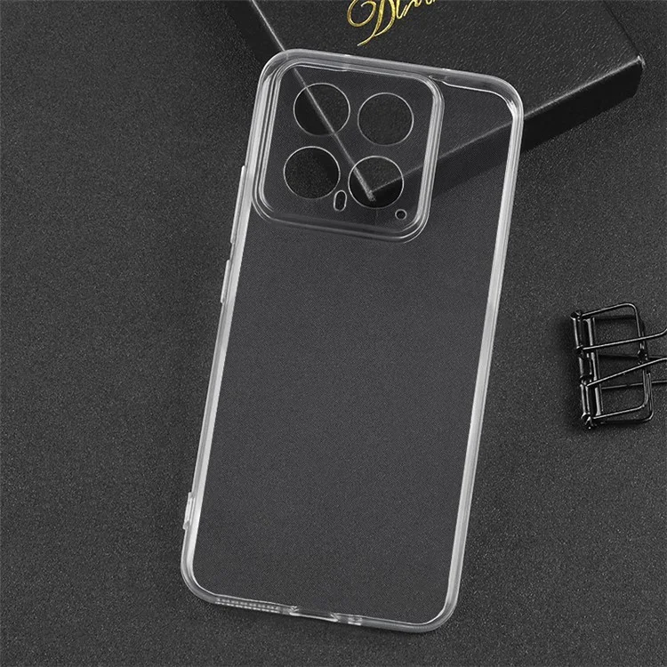 For Xiaomi 14 Case TPU Phone Cover HD Clear Cell Phone Shell (Precise Rear Lens Cutout)-Cellmalls