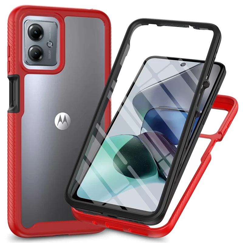 For Motorola Moto G14 4G Phone Case PC+TPU Protective Cover with Screen Protector - Black-Cellmalls