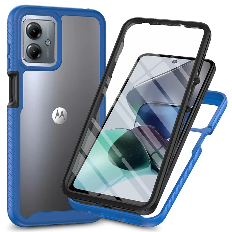 For Motorola Moto G14 4G Phone Case PC+TPU Protective Cover with Screen Protector - Black-Cellmalls