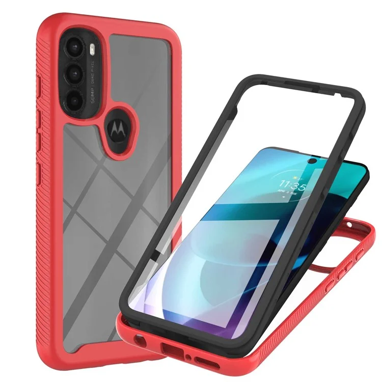 YB PC Series-6 for Motorola Moto G71 5G Full Protection Anti-fall Detachable Built-in PET Screen Protector Phone Case TPU+PC Cover - Black-Cellmalls