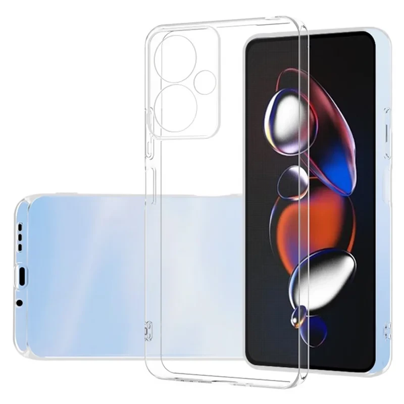 For Xiaomi Redmi 13C 5G / Poco M6 5G Phone Case Soft TPU Cover Precise Lens Cutout - Transparent-Cellmalls