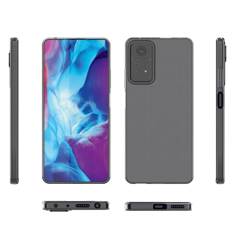 For Xiaomi Redmi Note 12 Pro 4G / 11 Pro 4G (Mediatek) / Note 11 Pro 5G (Qualcomm) Transparent Ultra Thin TPU Case Wear-Resistant Mobile Phone Cover-Cellmalls