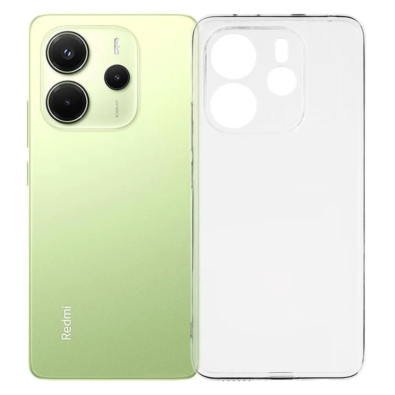 For Xiaomi Redmi Note 14 4G (164.84x78.15x8.16mm) Back Cover Ultra Thin Flexible TPU Clear Phone Case-Cellmalls