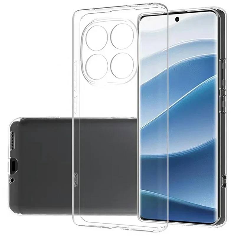 For Xiaomi Redmi Note 14 Pro+ 5G Clear Phone Case Ultra-Thin Flexible TPU Back Cover-Cellmalls