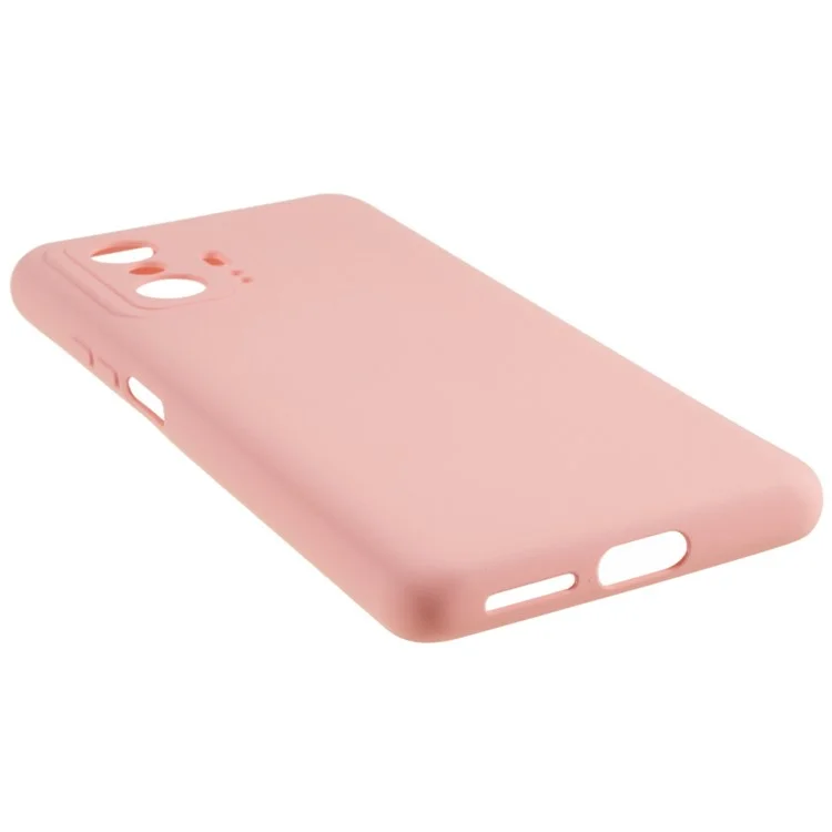 For Xiaomi 11T 5G / 11T Pro 5G Solid Color Liquid Silicone Texture Phone Cover 2.0mm Thick Arc Edge TPU Anti-scratch Case - Pink-Cellmalls