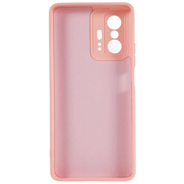 For Xiaomi 11T 5G / 11T Pro 5G Solid Color Liquid Silicone Texture Phone Cover 2.0mm Thick Arc Edge TPU Anti-scratch Case - Pink-Cellmalls